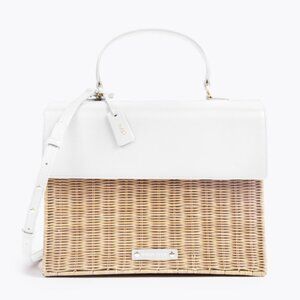 NWT. Modern Picnic Wicker Bag - White